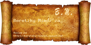 Beretzky Mimóza névjegykártya